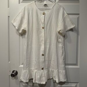 Ropa of California white button up casual beach coverup